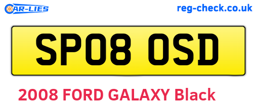 SP08OSD are the vehicle registration plates.