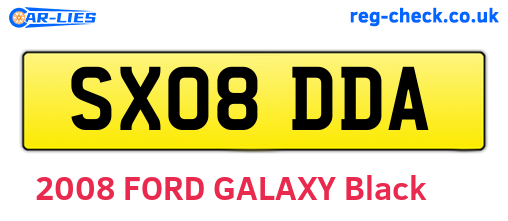 SX08DDA are the vehicle registration plates.