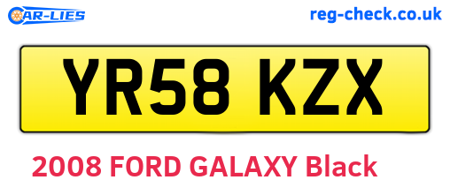 YR58KZX are the vehicle registration plates.