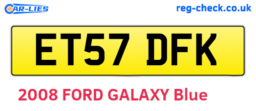ET57DFK are the vehicle registration plates.
