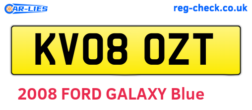 KV08OZT are the vehicle registration plates.