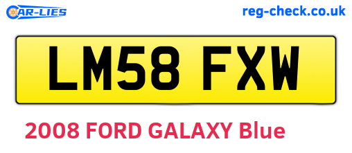 LM58FXW are the vehicle registration plates.
