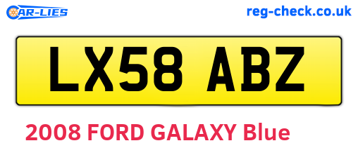 LX58ABZ are the vehicle registration plates.