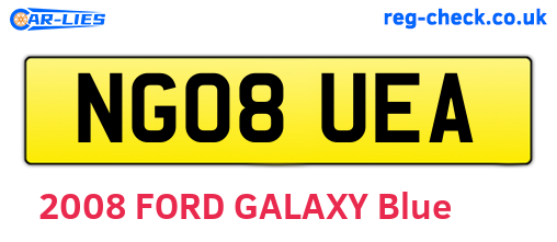 NG08UEA are the vehicle registration plates.