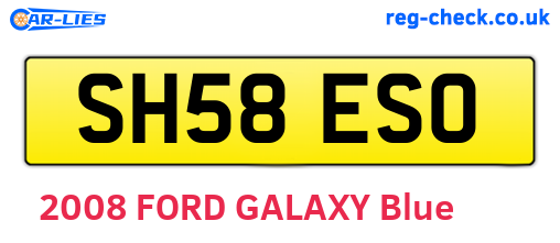 SH58ESO are the vehicle registration plates.
