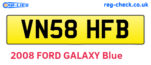 VN58HFB are the vehicle registration plates.