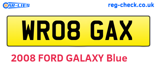 WR08GAX are the vehicle registration plates.