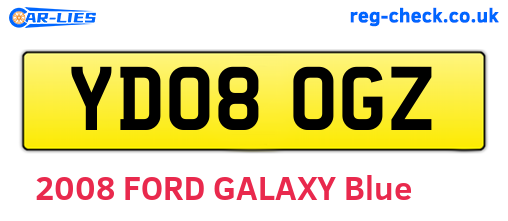 YD08OGZ are the vehicle registration plates.