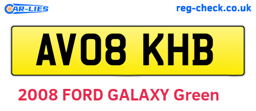 AV08KHB are the vehicle registration plates.