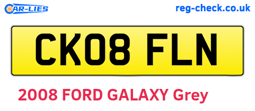 CK08FLN are the vehicle registration plates.