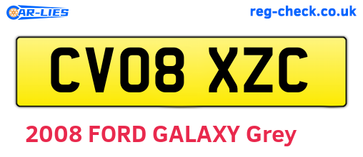 CV08XZC are the vehicle registration plates.