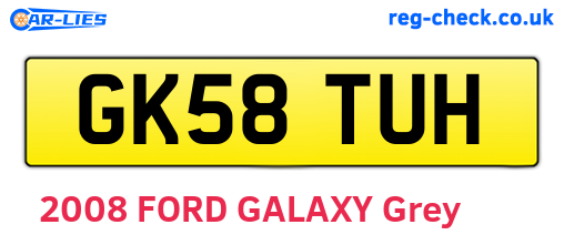 GK58TUH are the vehicle registration plates.