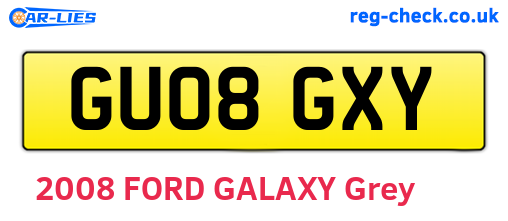 GU08GXY are the vehicle registration plates.