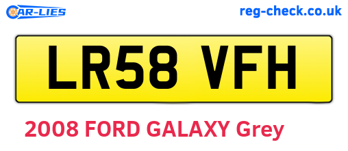 LR58VFH are the vehicle registration plates.