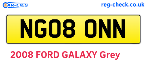 NG08ONN are the vehicle registration plates.