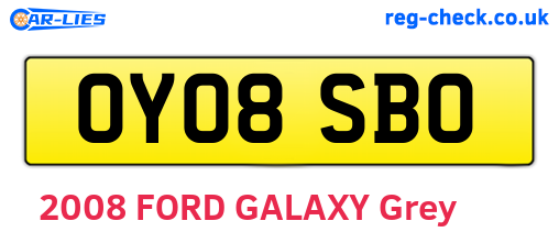 OY08SBO are the vehicle registration plates.