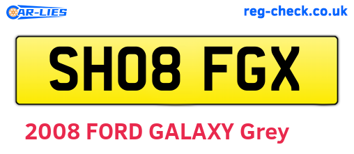 SH08FGX are the vehicle registration plates.
