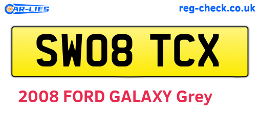 SW08TCX are the vehicle registration plates.