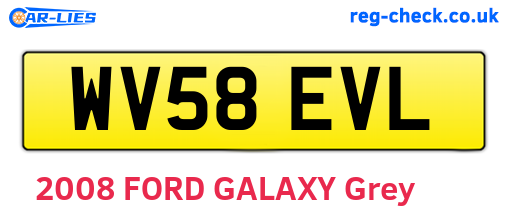 WV58EVL are the vehicle registration plates.