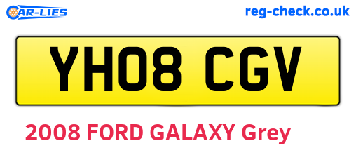 YH08CGV are the vehicle registration plates.
