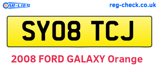 SY08TCJ are the vehicle registration plates.