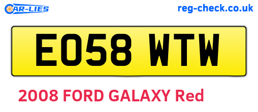 EO58WTW are the vehicle registration plates.