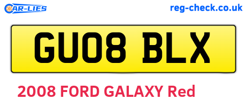 GU08BLX are the vehicle registration plates.