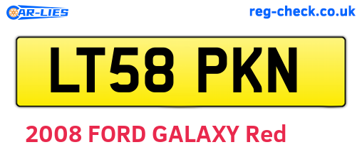 LT58PKN are the vehicle registration plates.