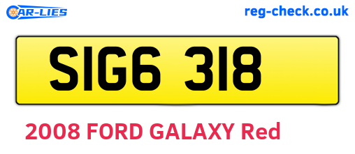 SIG6318 are the vehicle registration plates.