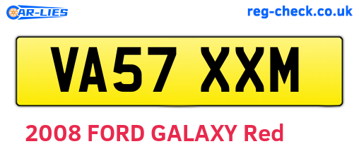 VA57XXM are the vehicle registration plates.