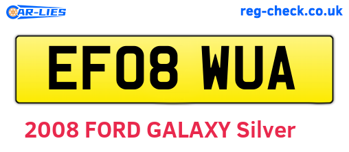 EF08WUA are the vehicle registration plates.