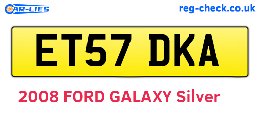 ET57DKA are the vehicle registration plates.