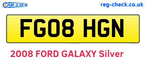 FG08HGN are the vehicle registration plates.