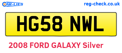 HG58NWL are the vehicle registration plates.