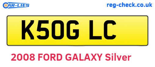 K50GLC are the vehicle registration plates.
