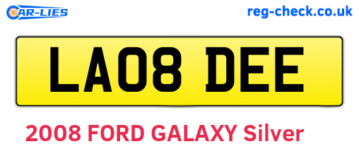 LA08DEE are the vehicle registration plates.