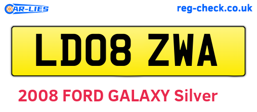 LD08ZWA are the vehicle registration plates.