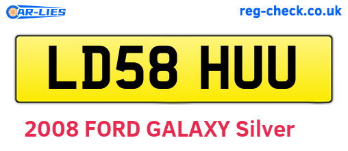 LD58HUU are the vehicle registration plates.
