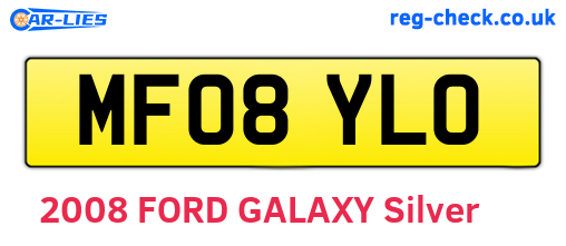 MF08YLO are the vehicle registration plates.