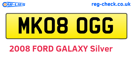 MK08OGG are the vehicle registration plates.