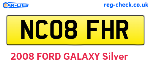 NC08FHR are the vehicle registration plates.