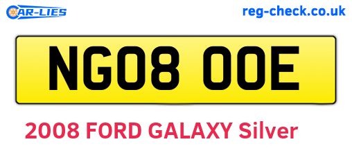NG08OOE are the vehicle registration plates.