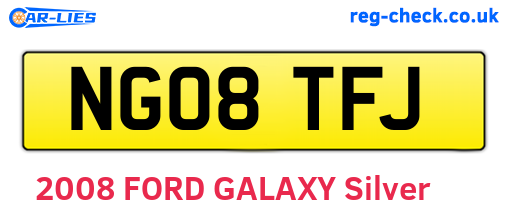 NG08TFJ are the vehicle registration plates.