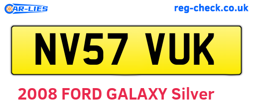 NV57VUK are the vehicle registration plates.