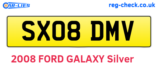 SX08DMV are the vehicle registration plates.