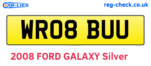WR08BUU are the vehicle registration plates.