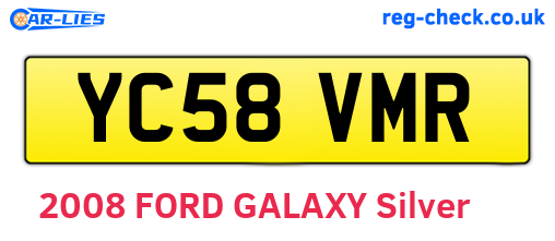 YC58VMR are the vehicle registration plates.