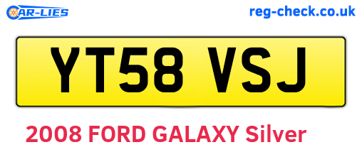 YT58VSJ are the vehicle registration plates.