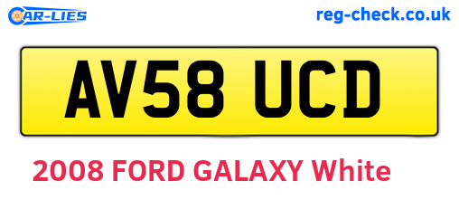 AV58UCD are the vehicle registration plates.
