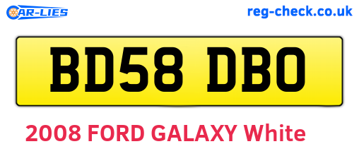 BD58DBO are the vehicle registration plates.